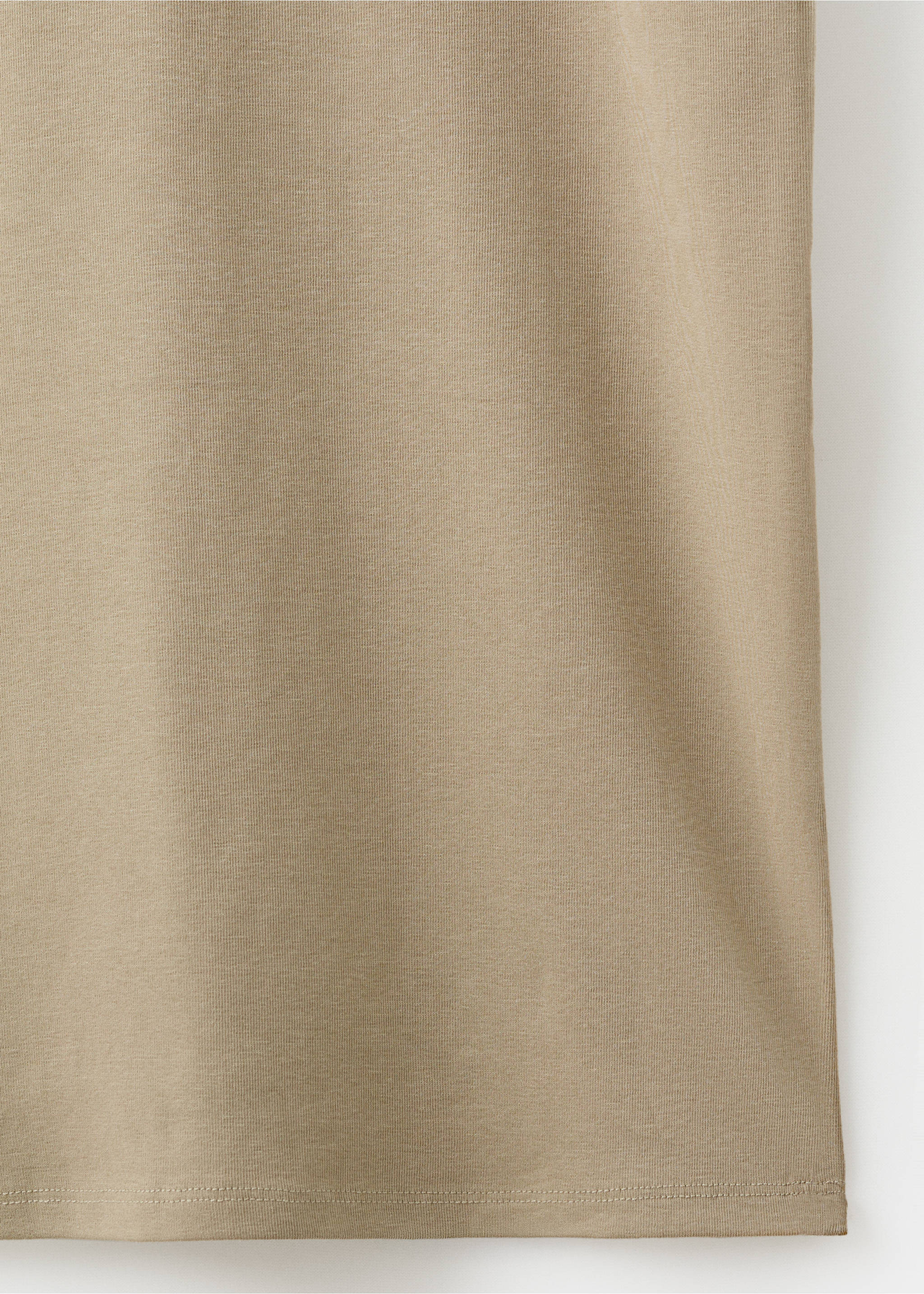 Cotton dress with draped strap detail - Details of the article 0, Khaki. Ref: 37041382-00.