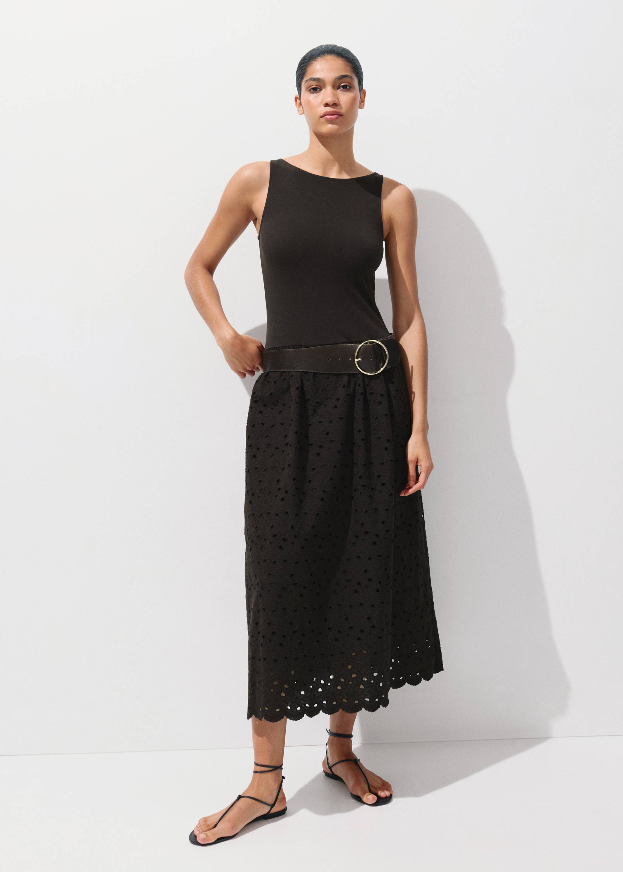 Robe combinée broderie ajourée - Plan général