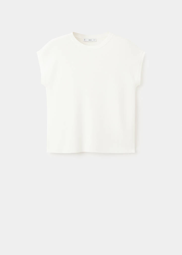 Short-sleeve knitted t-shirt — Ecru