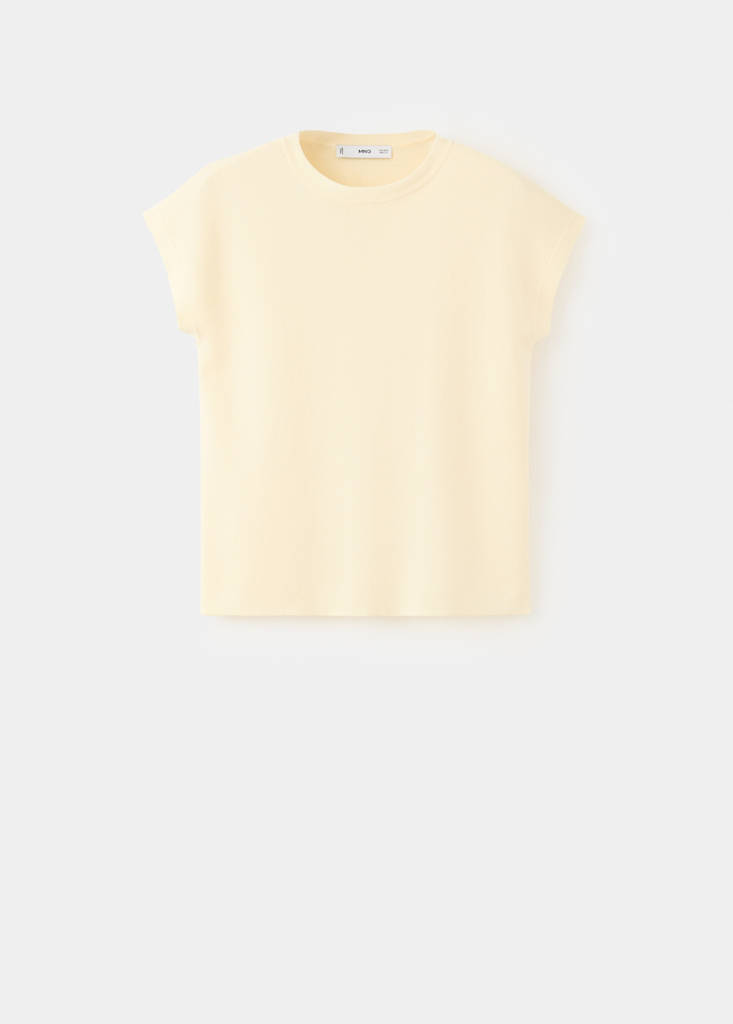 Short-sleeve knitted t-shirt — Pastel Yellow