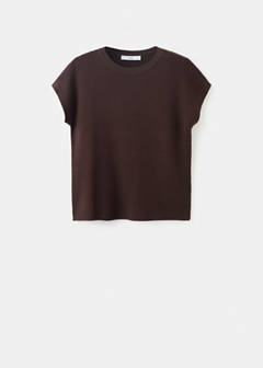 Short-sleeve knitted t-shirt — Brown 5