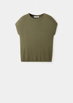 Short-sleeve knitted t-shirt — Khaki 4
