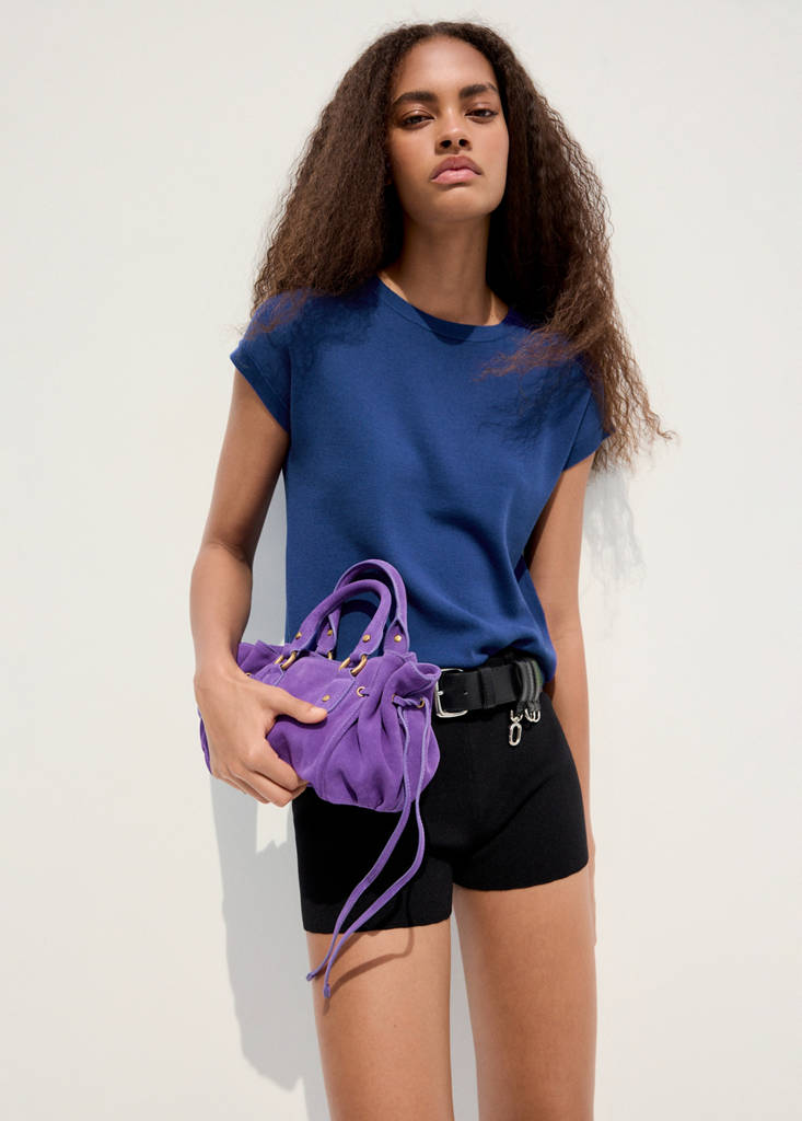 Short-sleeve knitted t-shirt — Vibrant blue