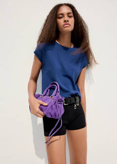 Short-sleeve knitted t-shirt — Vibrant blue 1