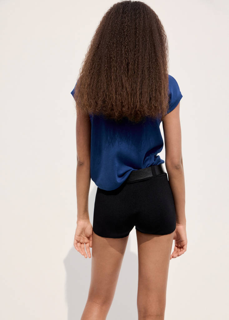 Short-sleeve knitted t-shirt — Vibrant blue