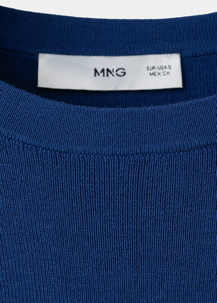 Short-sleeve knitted t-shirt — Vibrant blue