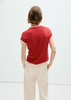 Short-sleeve knitted t-shirt — Red 3