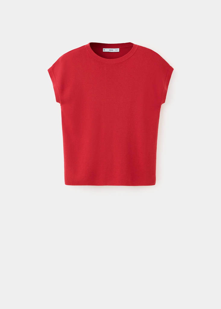Short-sleeve knitted t-shirt — Red