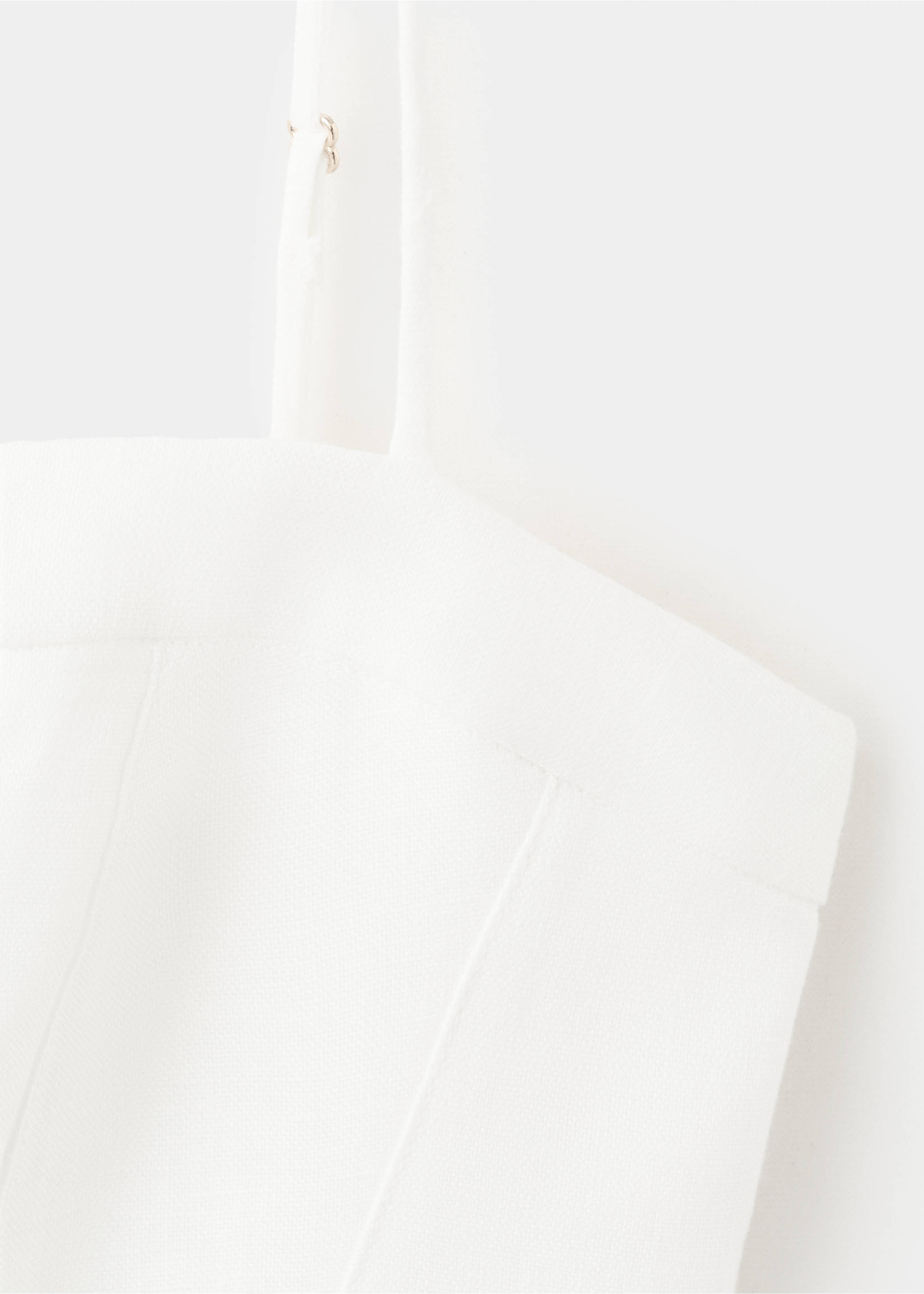 Vestido lino evasé - Detalle del artículo 8, Blanco. Ref: 37041395-00.
