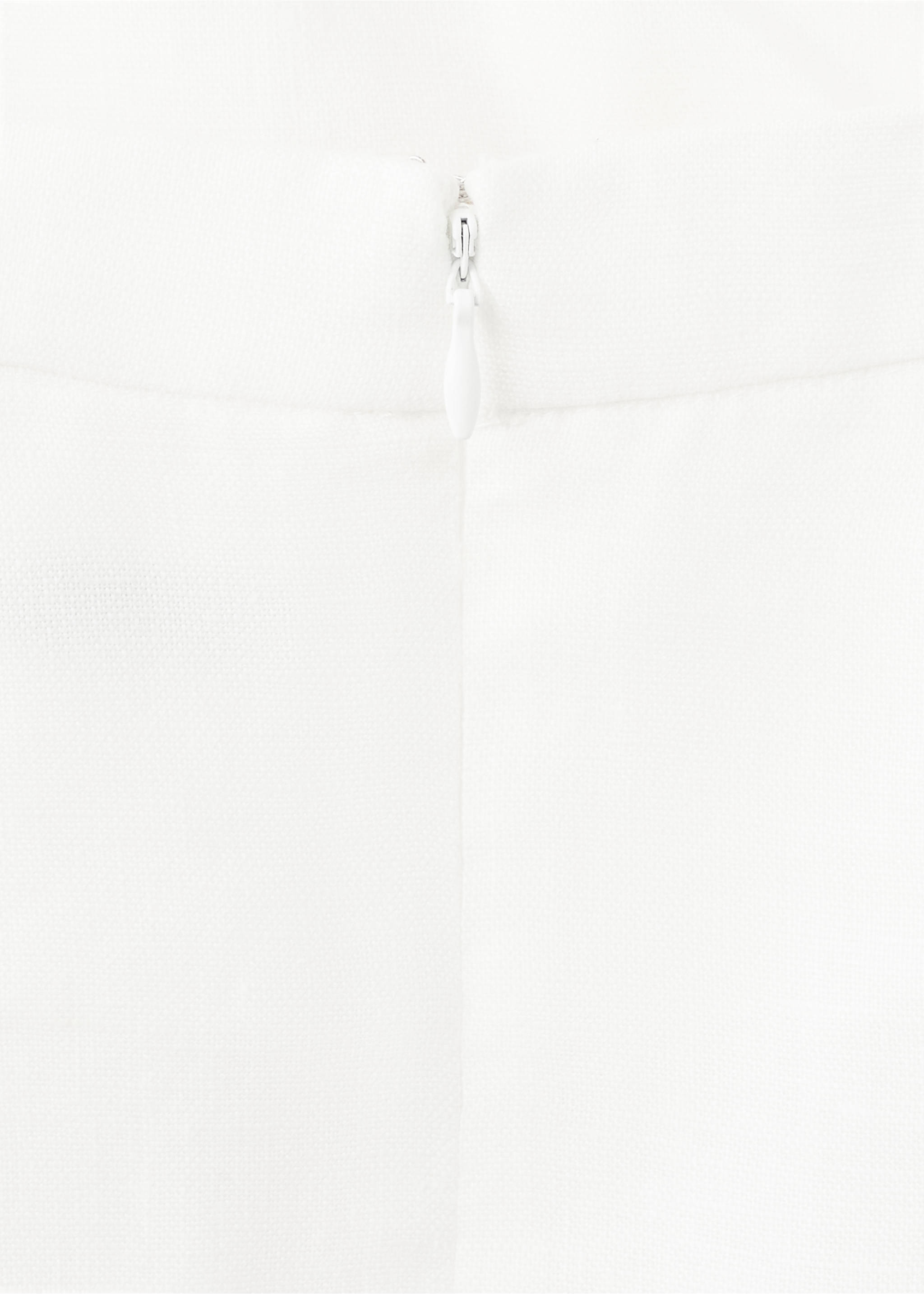 Vestido lino evasé - Detalle del artículo 0, Blanco. Ref: 37041395-00.