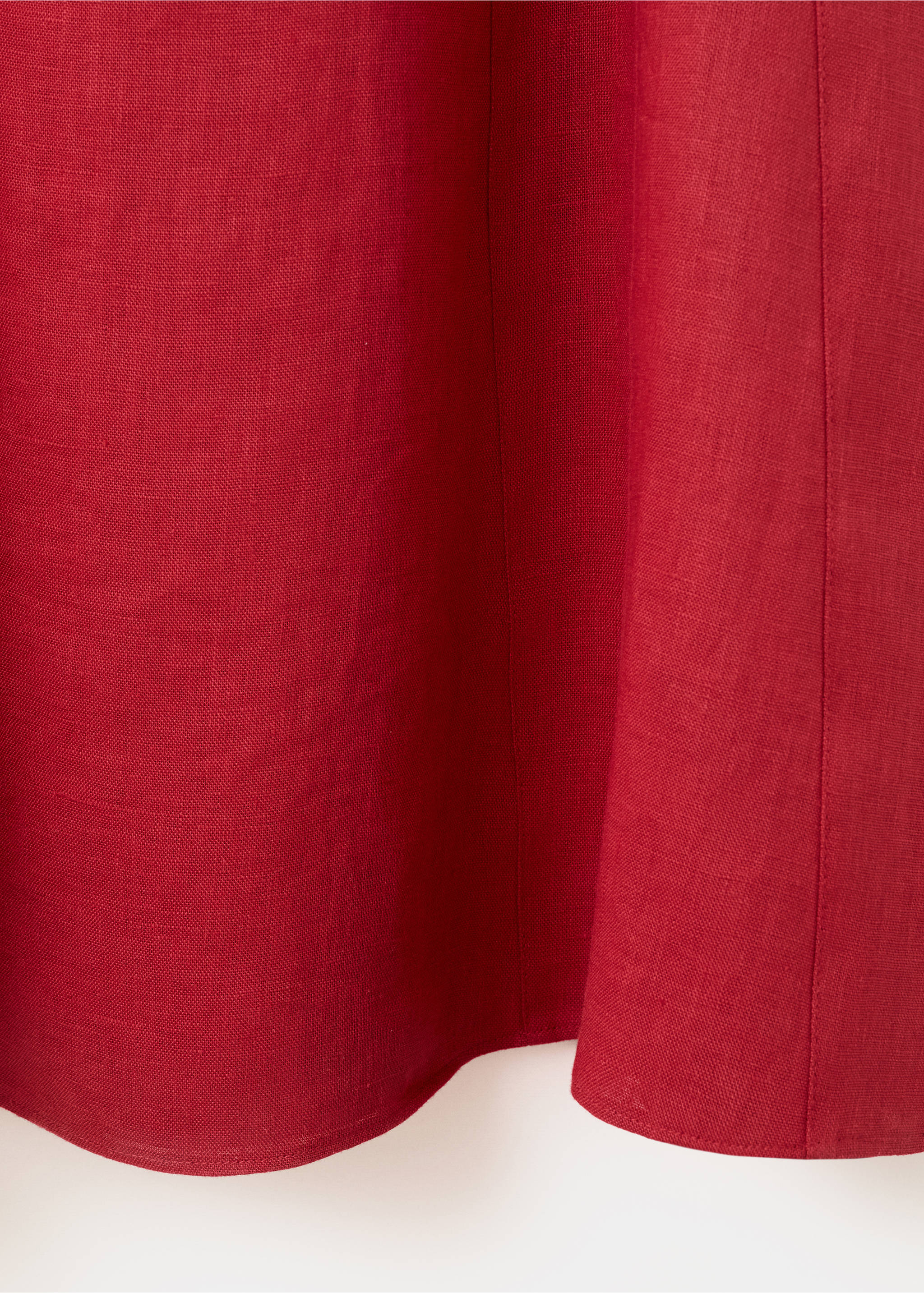 Vestido lino evasé - Detalle del artículo 0, Rojo. Ref: 37041395-00.