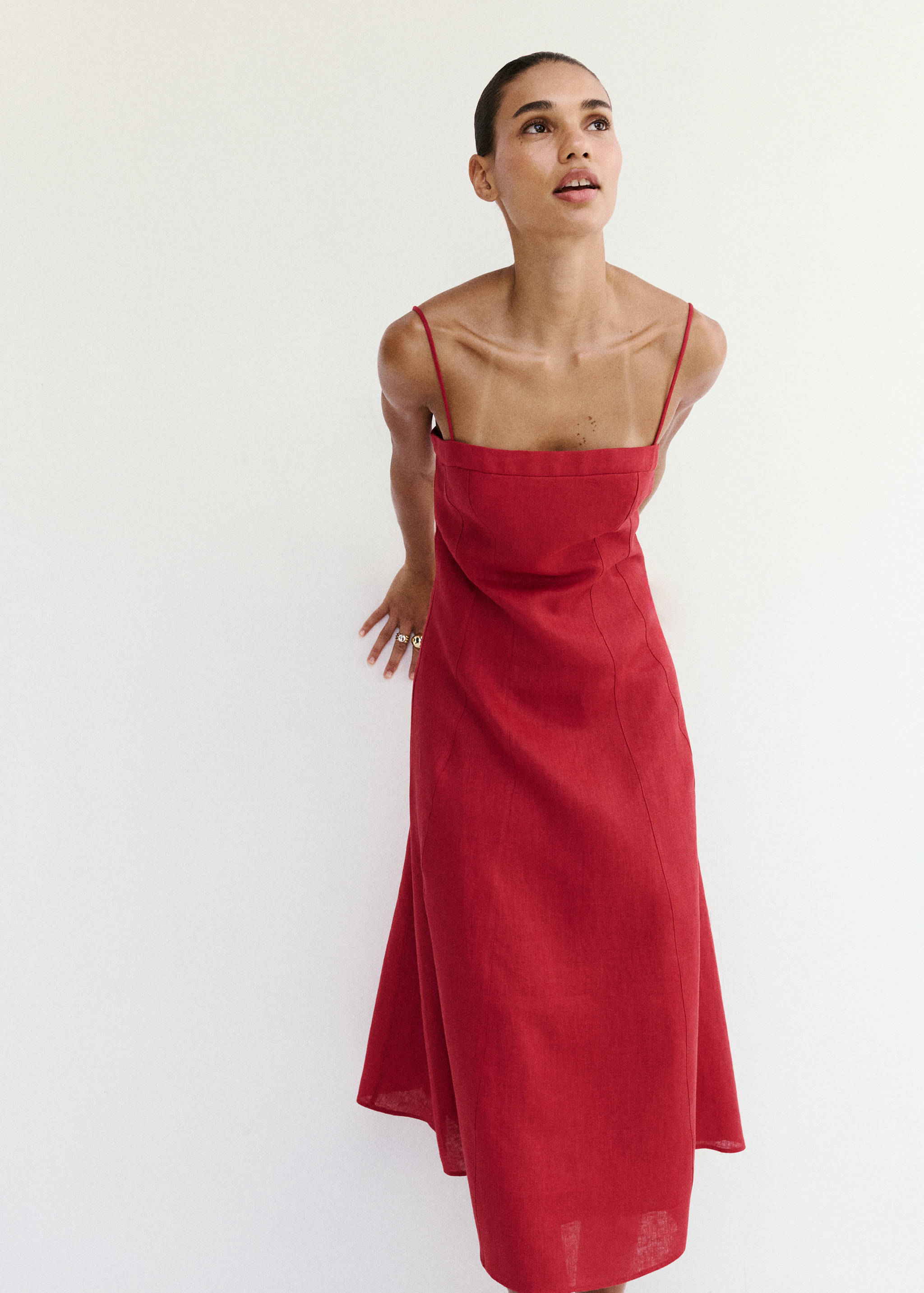 A-line linen dress - Details of the article 1