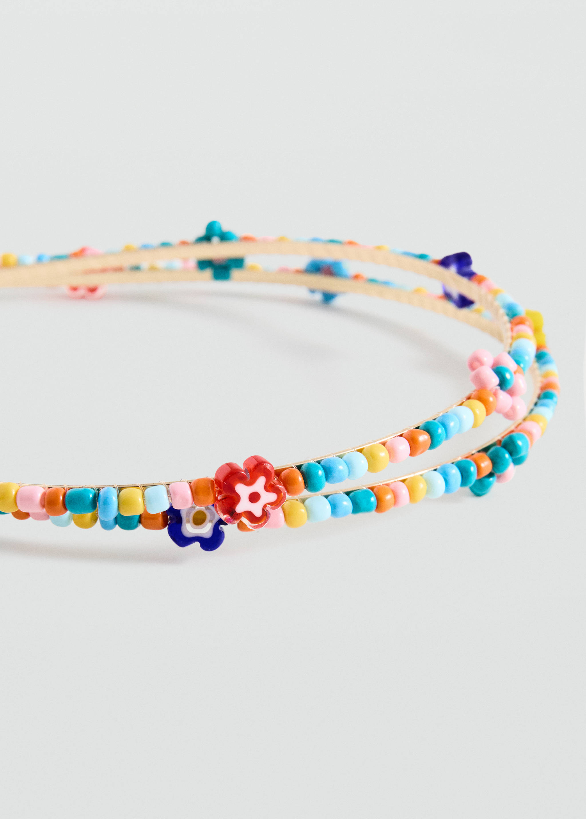 Double serre-tête à perles - Plan moyen