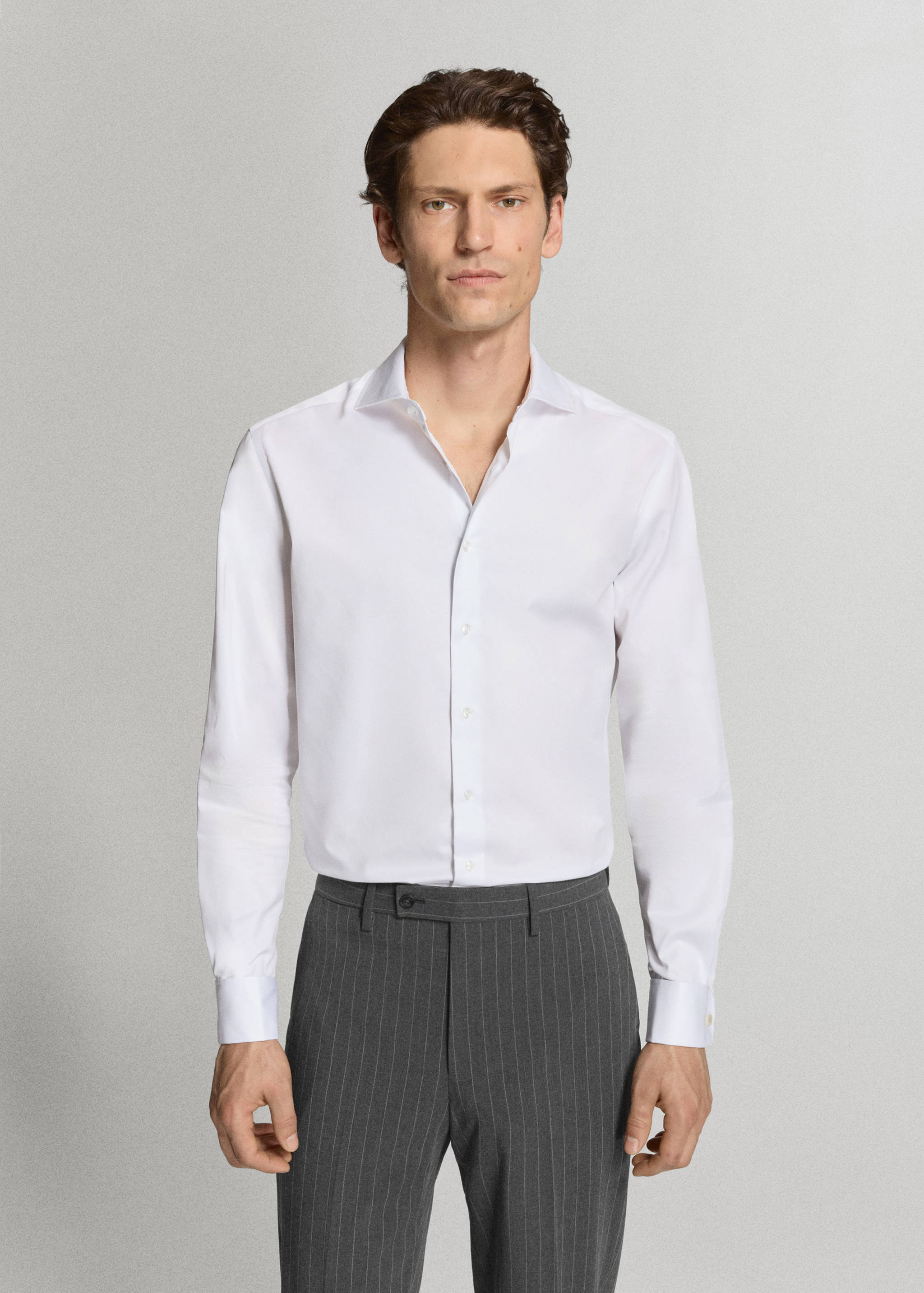 100% cotton slim-fit suit shirt - Medium plane