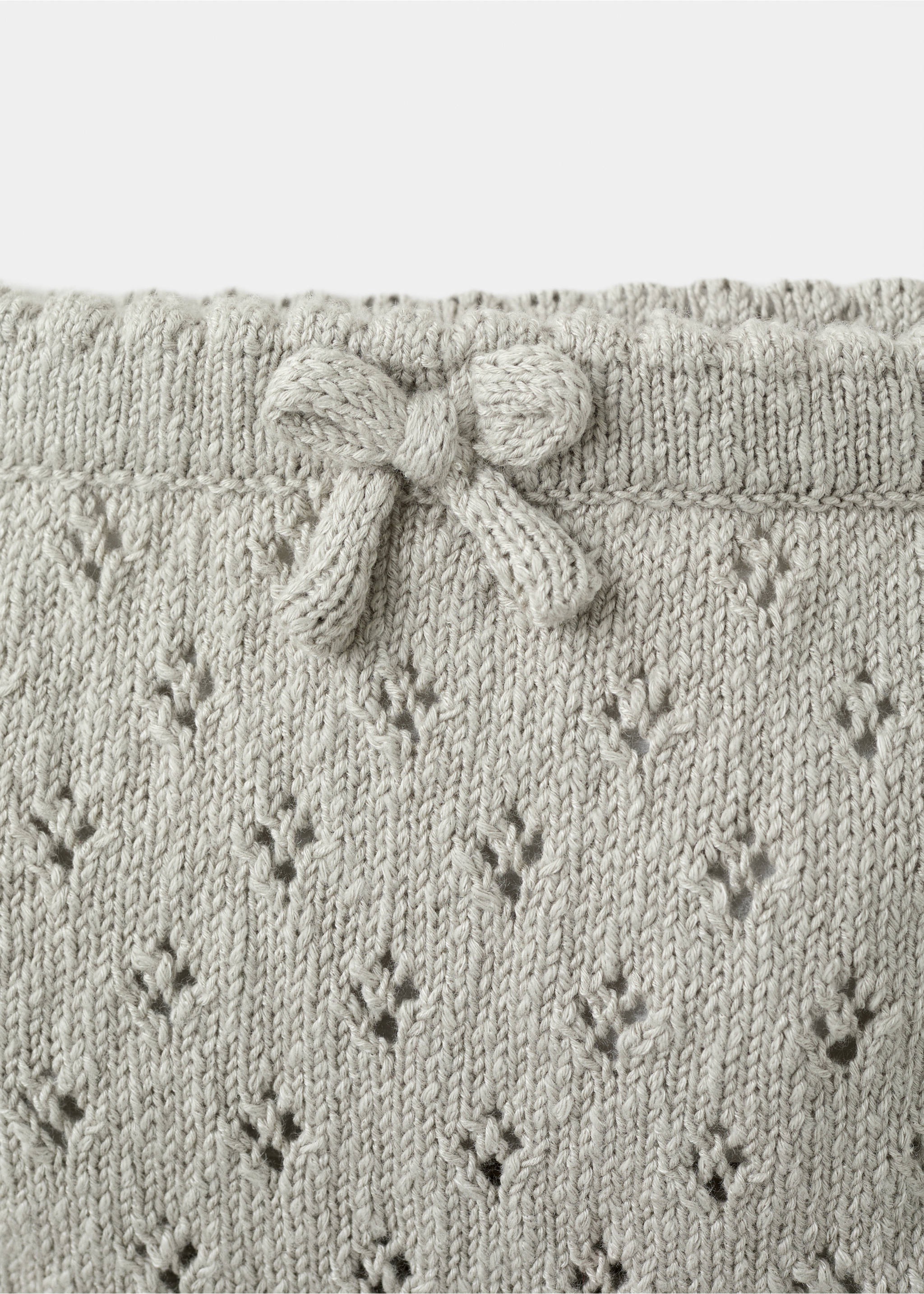 Openwork knit romper - Details of the article 8, Medium Brown. Ref: 37041404-00.