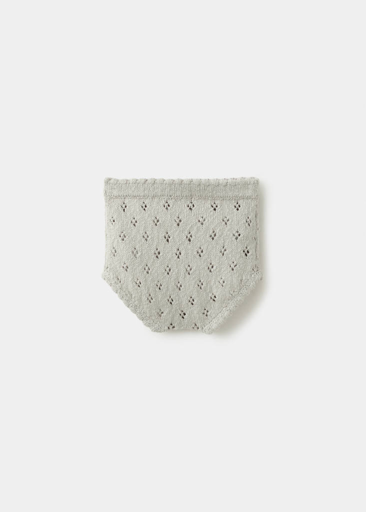 Openwork knit romper — Medium Brown
