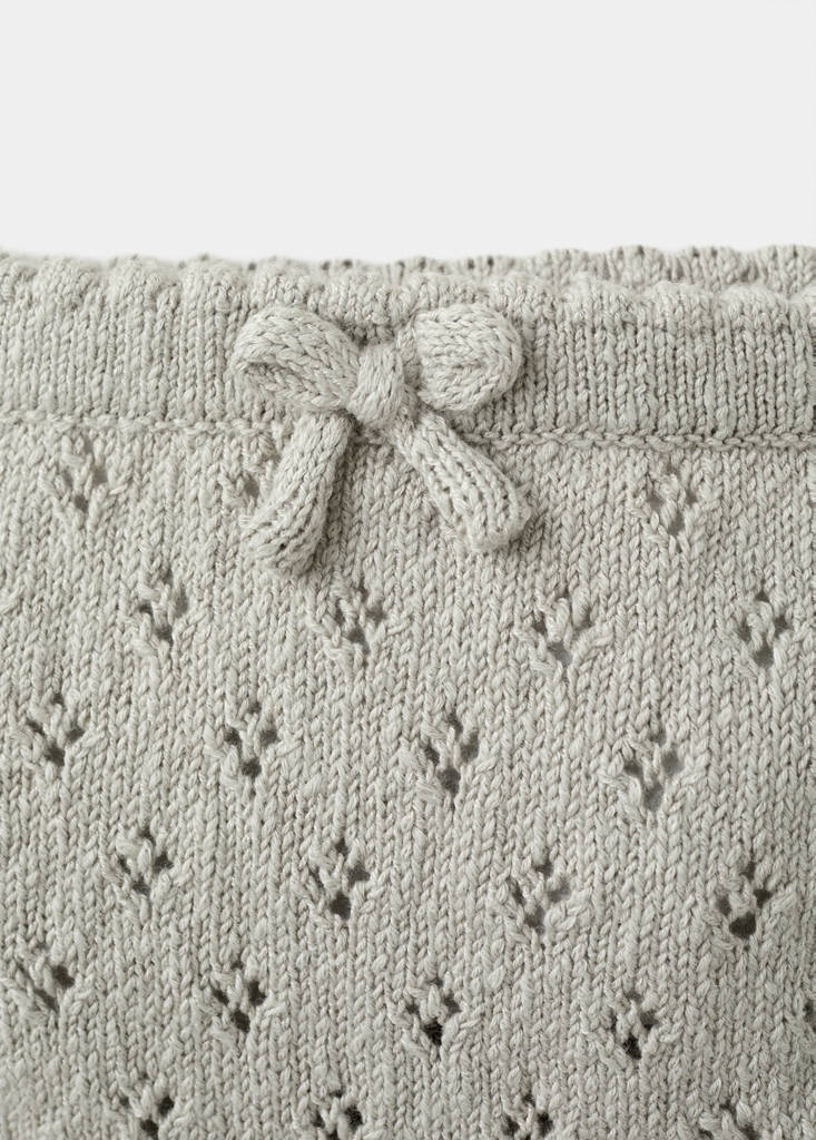 Openwork knit romper — Medium Brown