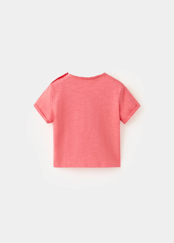 Printed cotton-blend t-shirt — Red
