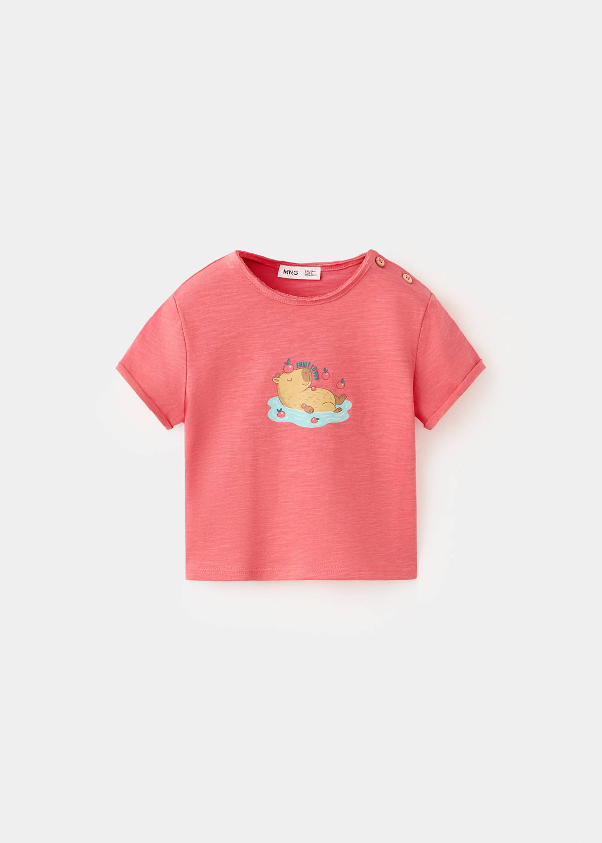 Printed cotton-blend t-shirt — Red