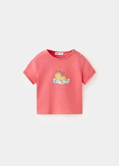Printed cotton-blend t-shirt — Red 2
