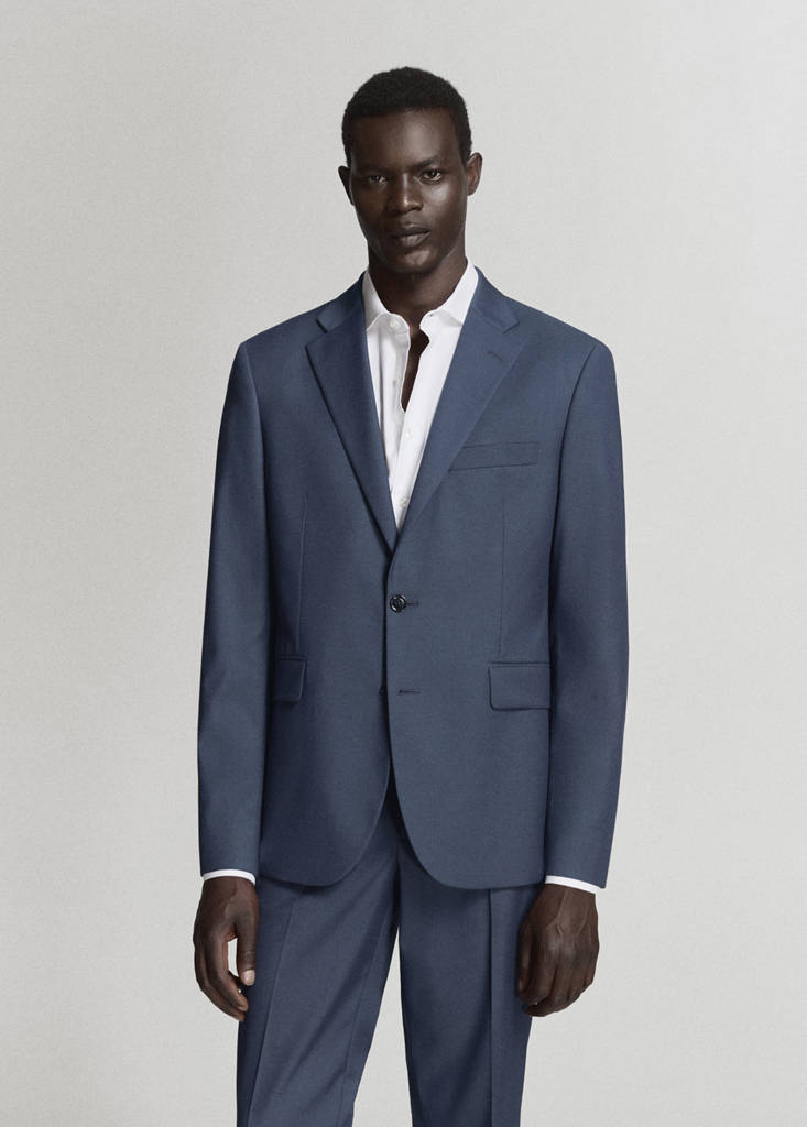 London regular-fit suit jacket — Indigo Blue
