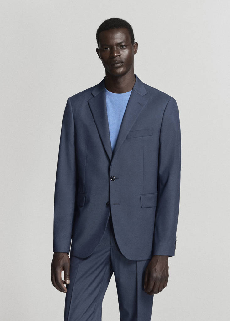 London regular-fit suit jacket — Indigo Blue