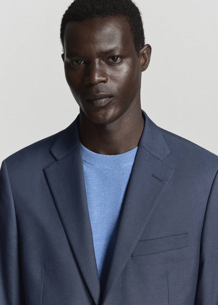 London regular-fit suit jacket — Indigo Blue