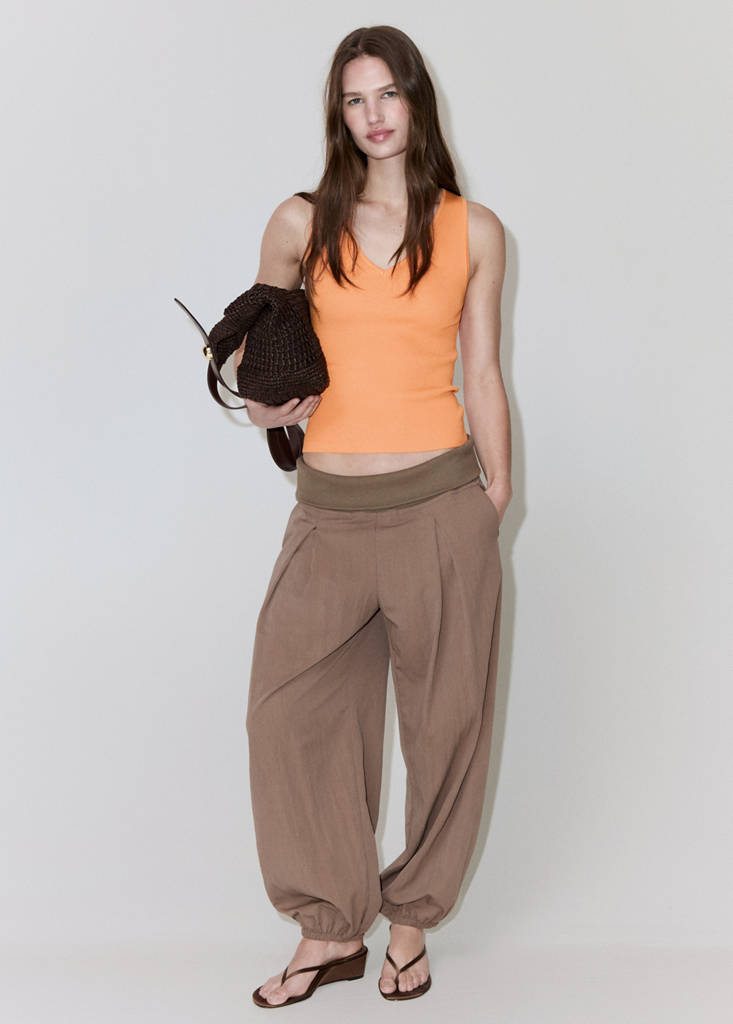 Fine-knit top — Orange