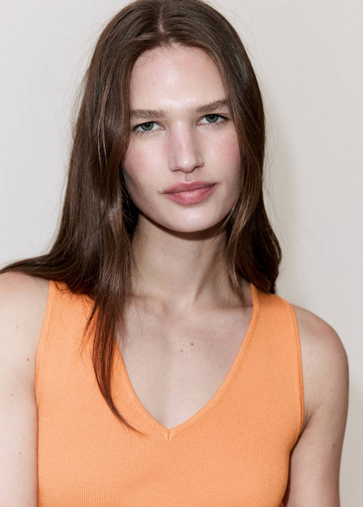 Fine-knit top — Orange