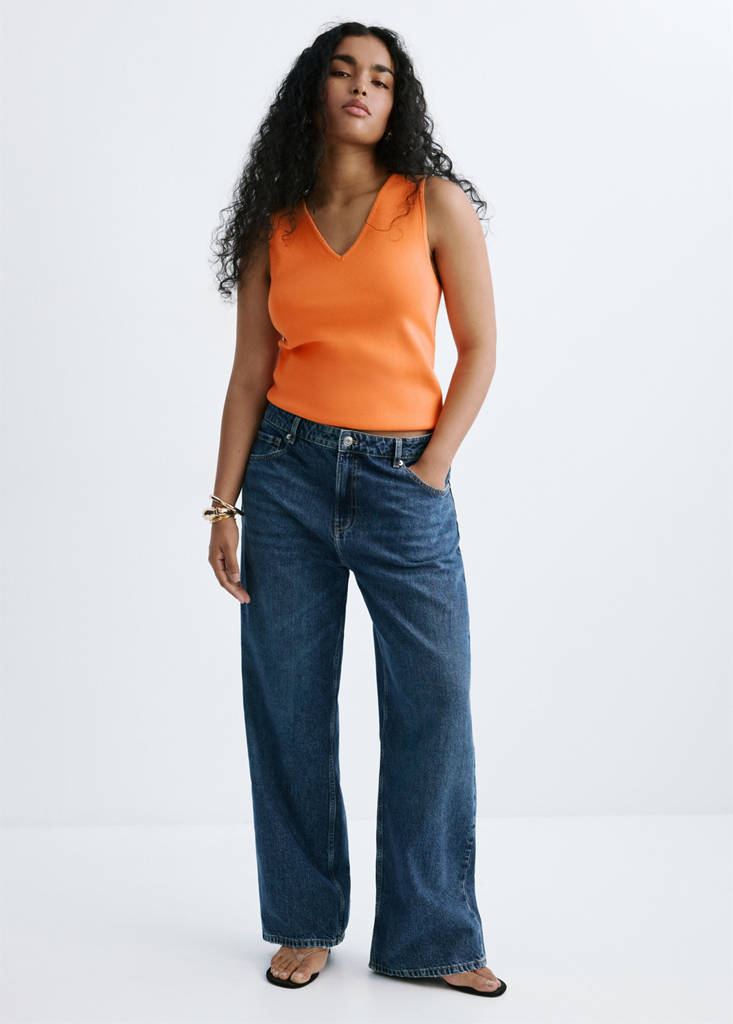 Fine-knit top — Orange