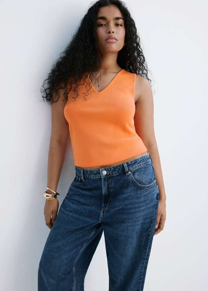 Fine-knit top — Orange