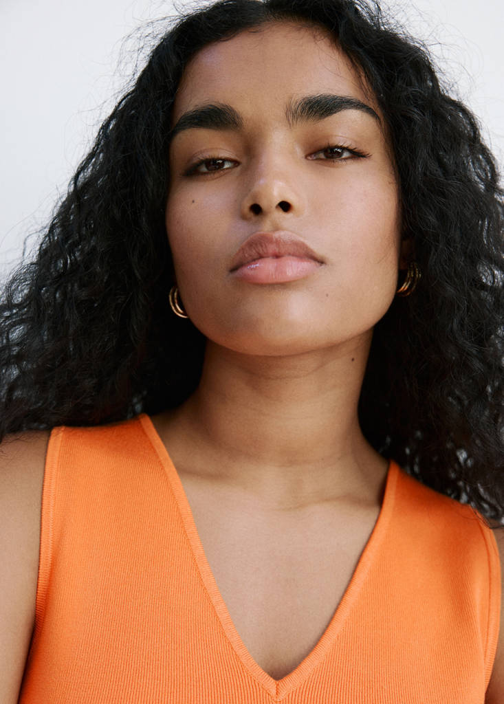Fine-knit top — Orange