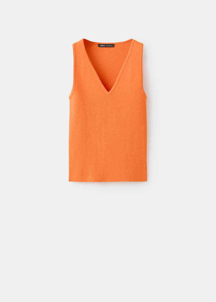 Fine-knit top — Orange