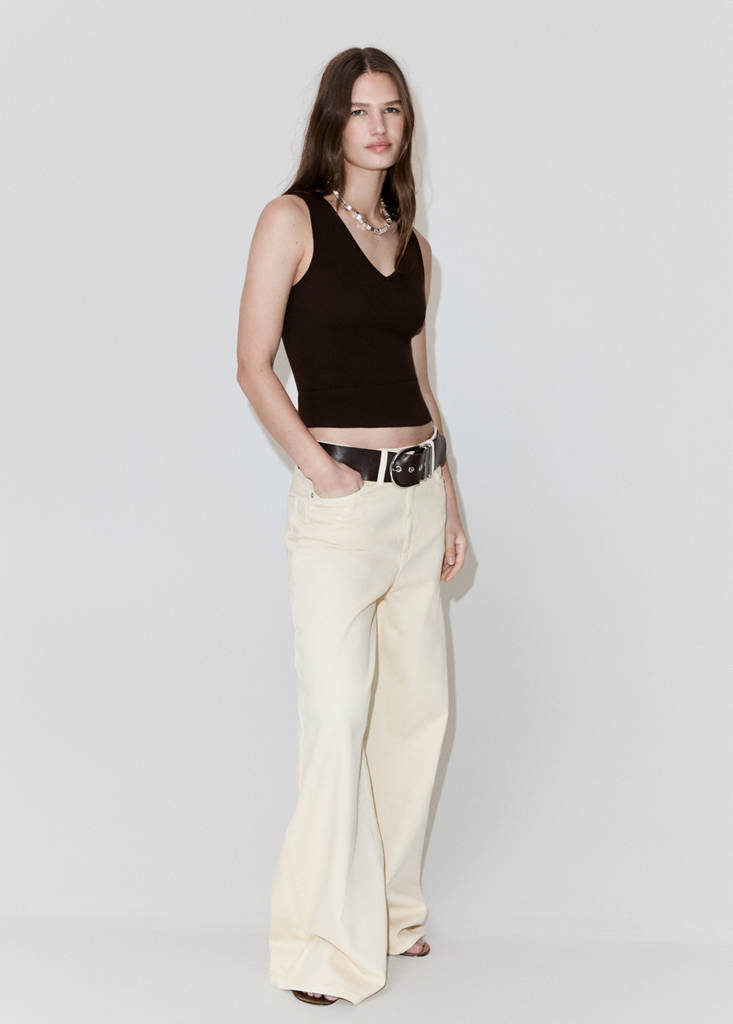 Fine-knit top — Chocolate