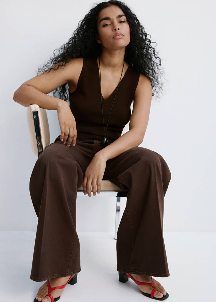 Fine-knit top — Chocolate