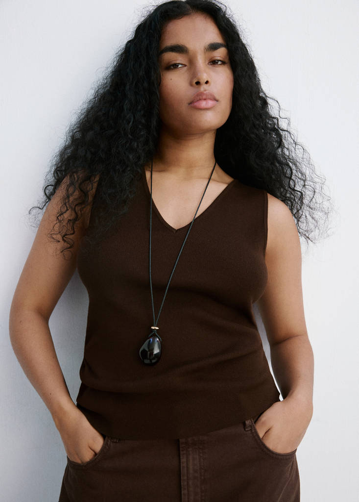 Fine-knit top — Chocolate