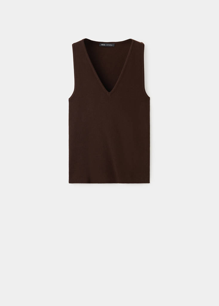 Fine-knit top — Chocolate