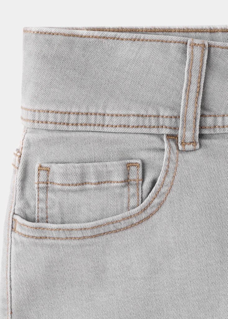 Relaxed shorts with contrast stitching — Denim Grey