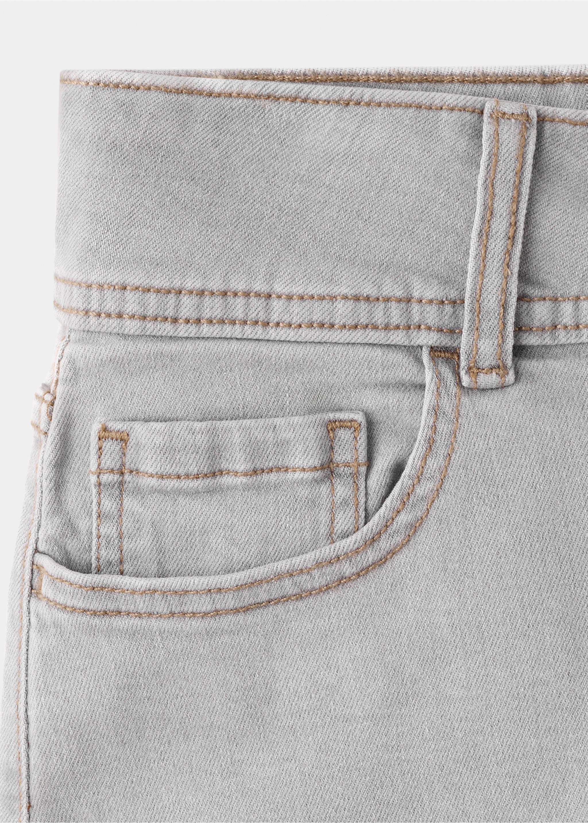Low-waist mini shorts - Details of the article 0, Denim Grey. Ref: 37041410-00.