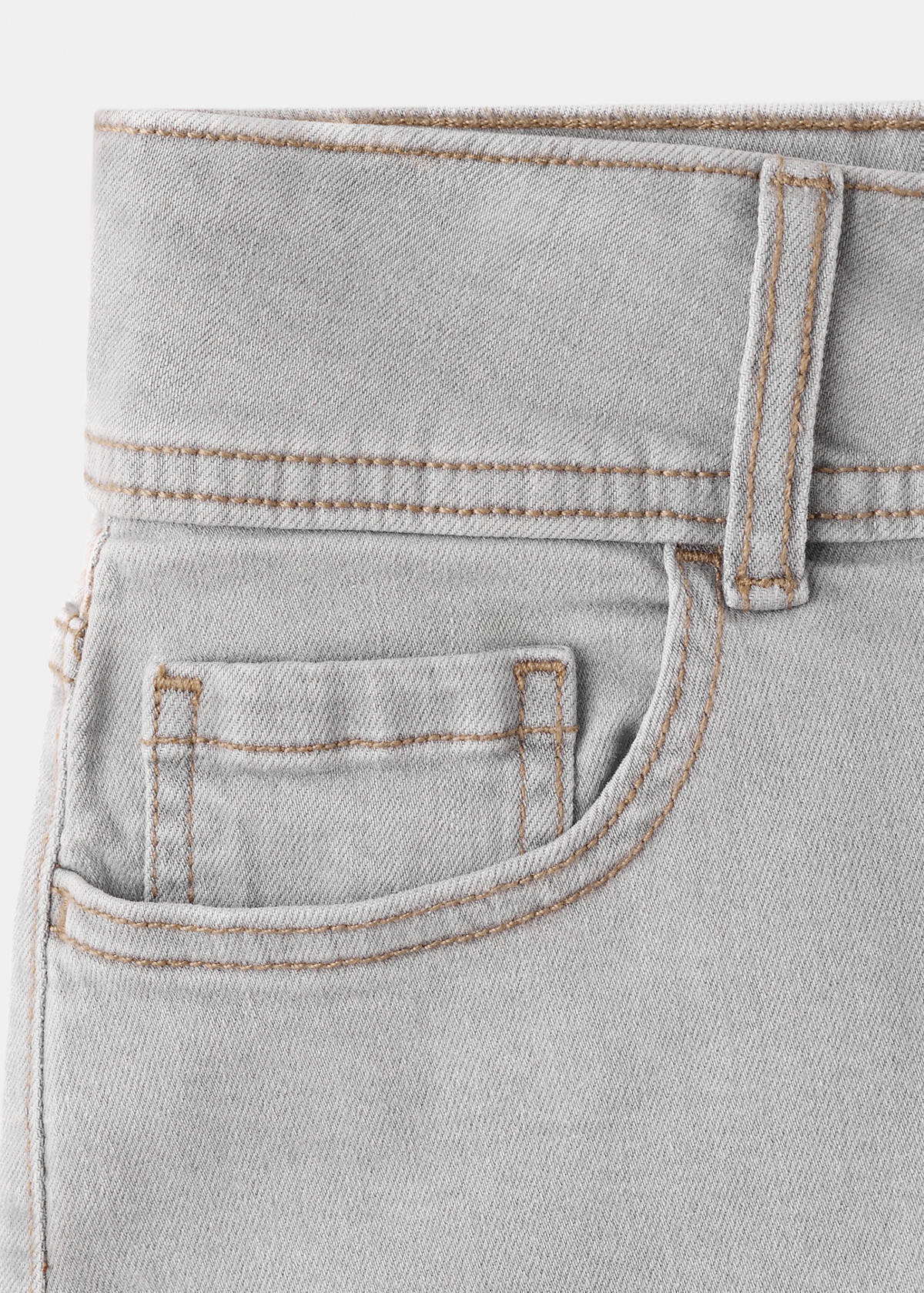 Relaxed shorts with contrast stitching — Denim Grey
