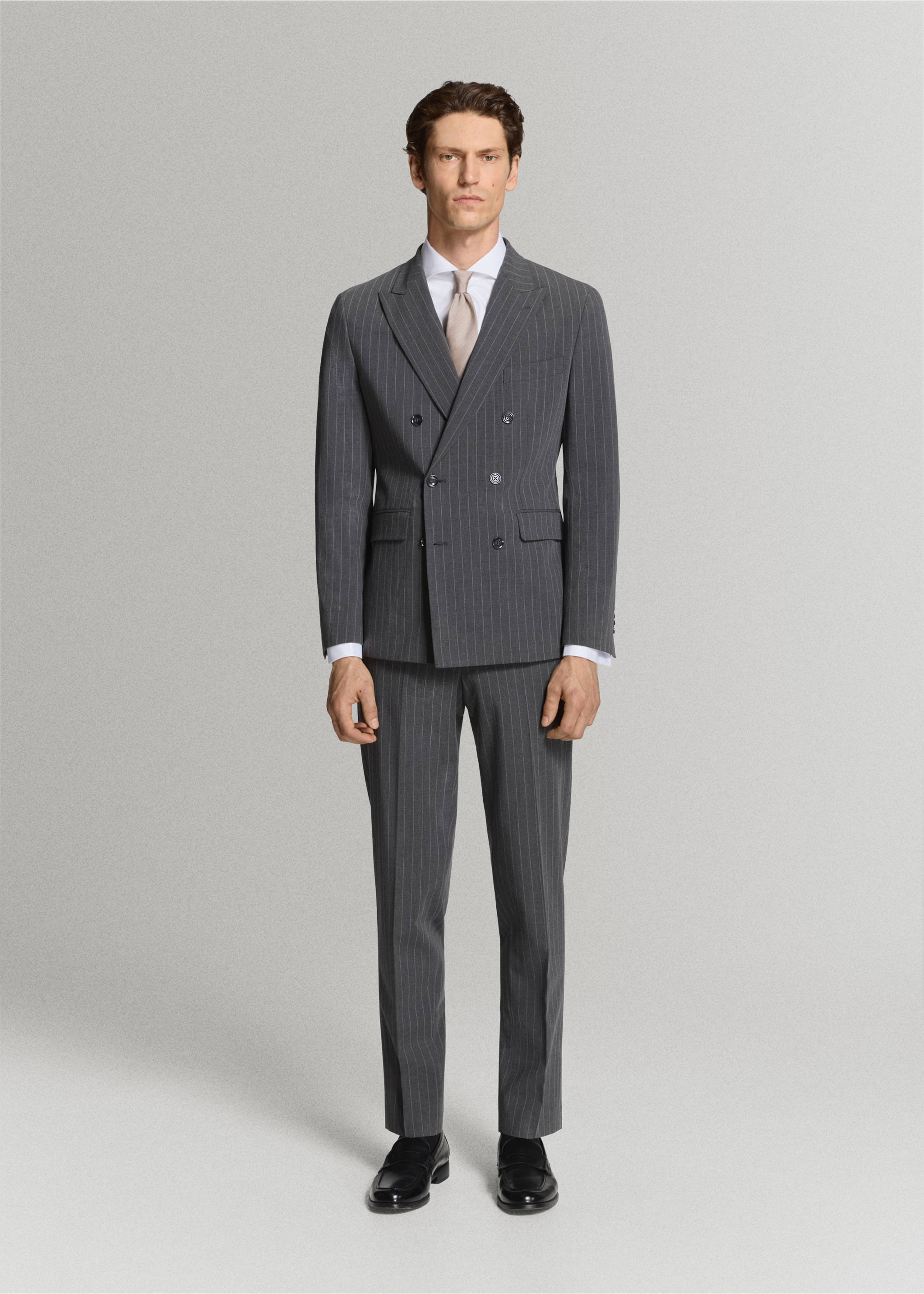 Veste de costume Monaco croisée slim-fit - Plan général, Gris. Ref: 37041411-00.