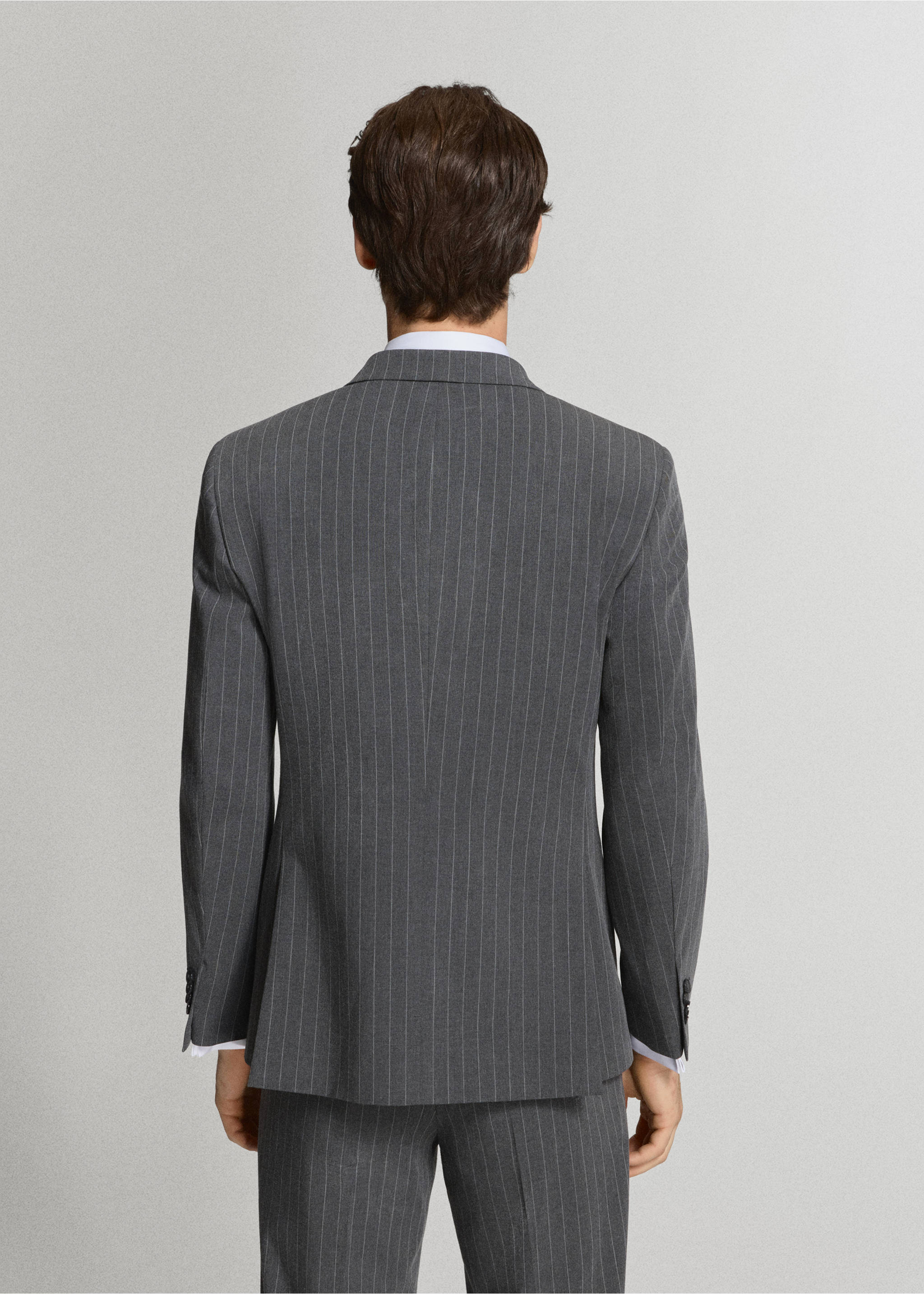 Veste de costume Monaco croisée slim-fit - Verso de l’article, Gris. Ref: 37041411-00.