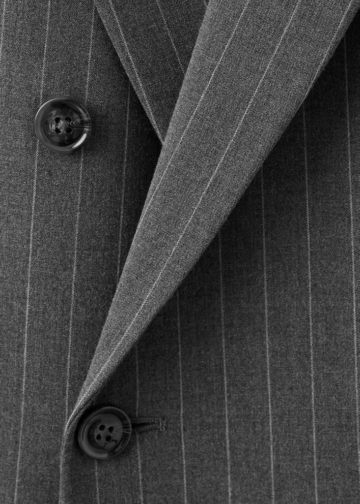 Monaco double-breasted slim-fit suit jacket — Grey