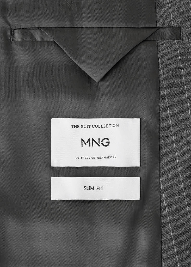Monaco double-breasted slim-fit suit jacket — Grey