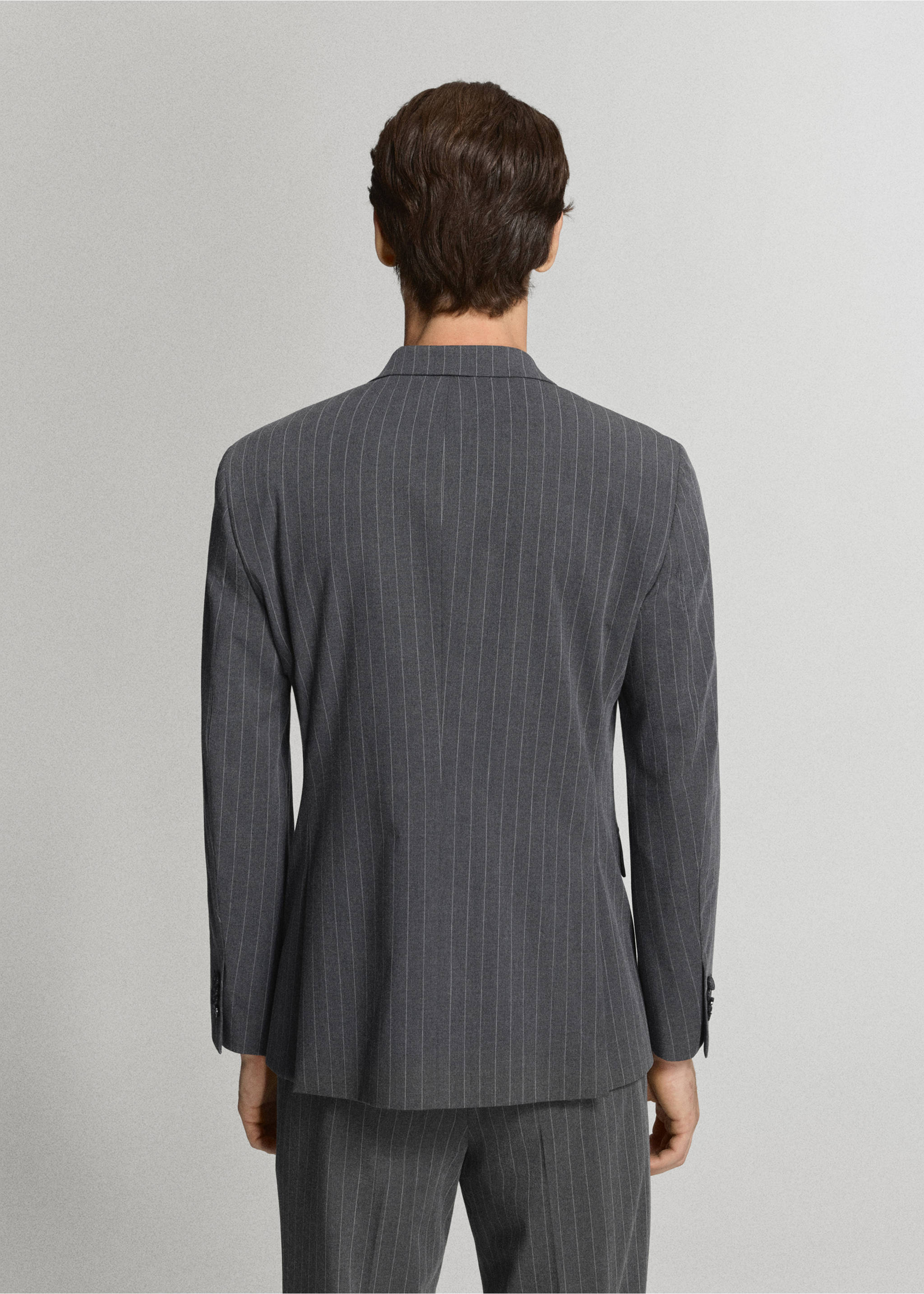 Americana traje Mónaco cruzada slim fit - Reverso del artículo, Gris. Ref: 37041411-01.