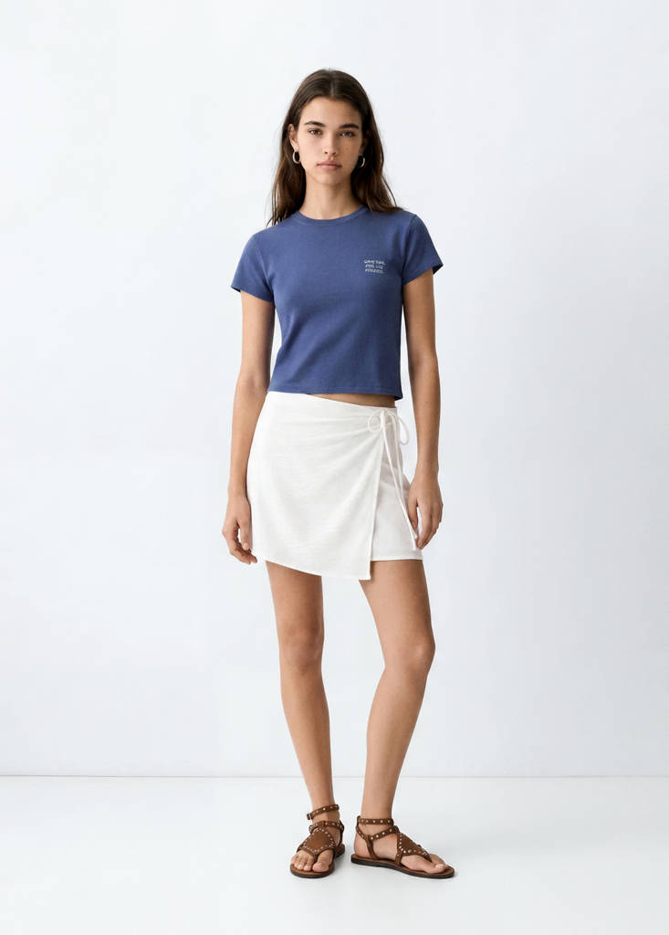 Embroidered cotton T-shirt