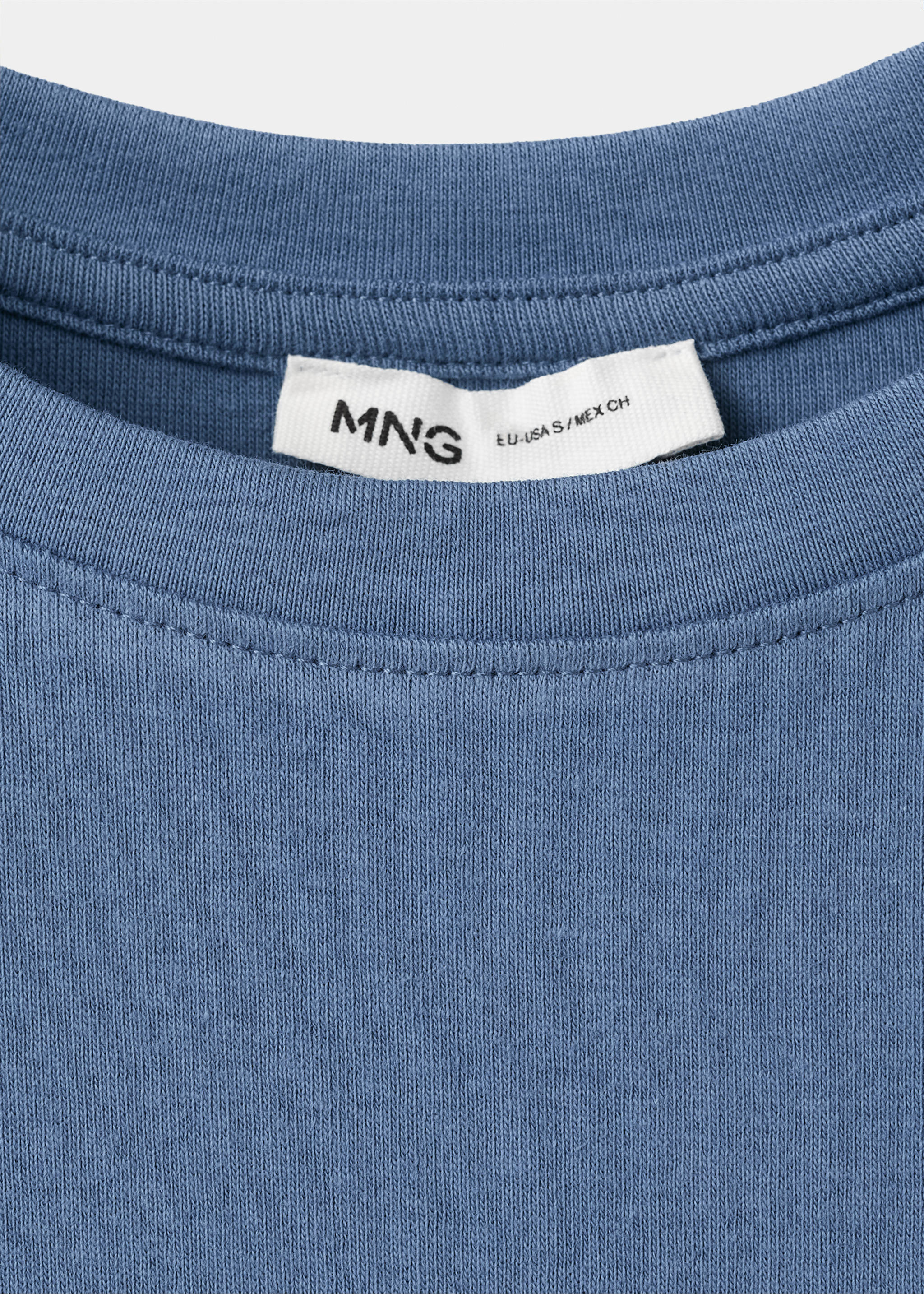 T-shirt coton brodé - Détail de l'article 8, Bleu. Ref: 37041412-00.