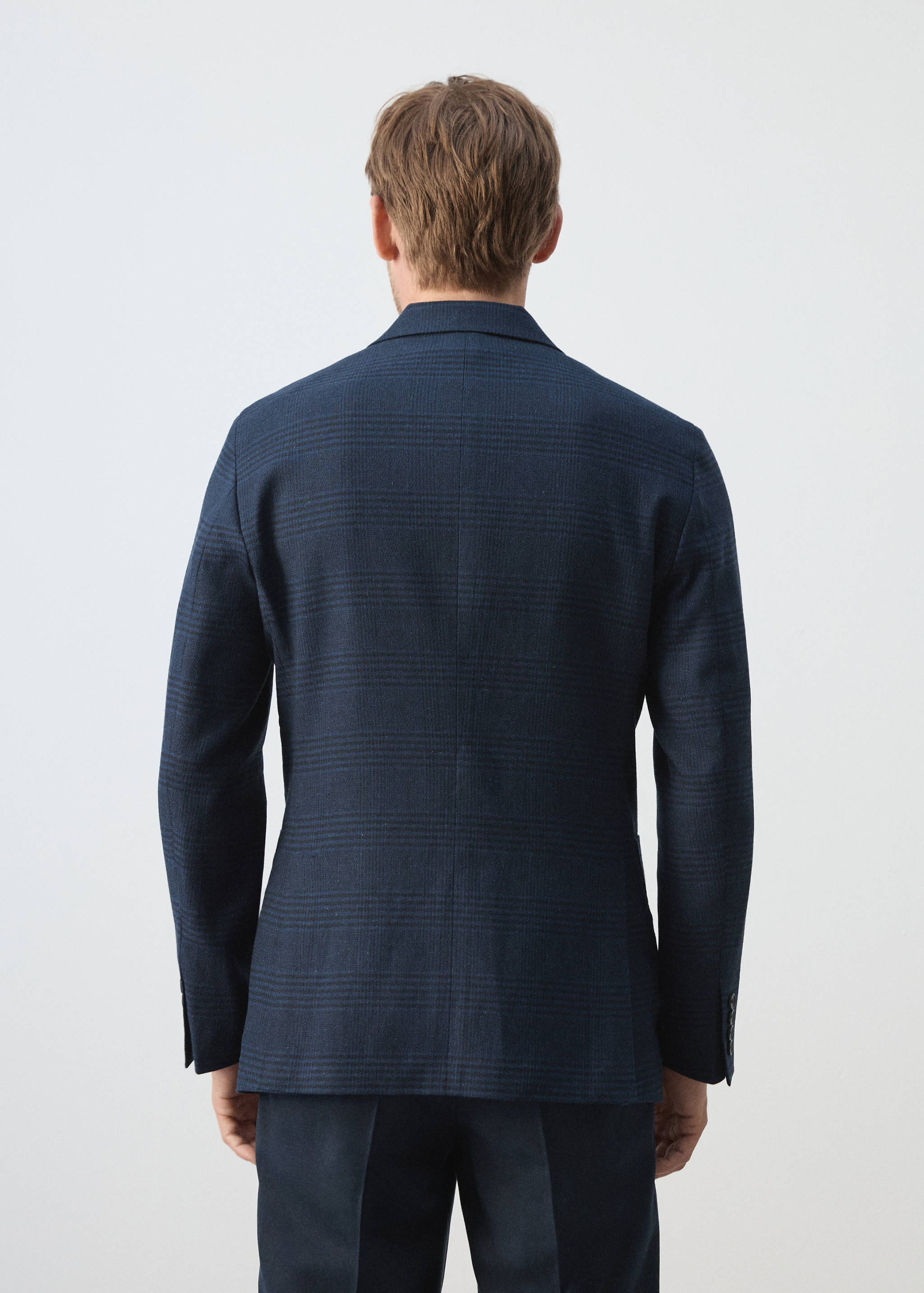 Slim fit linen-cotton striped blazer - Reverse of the article