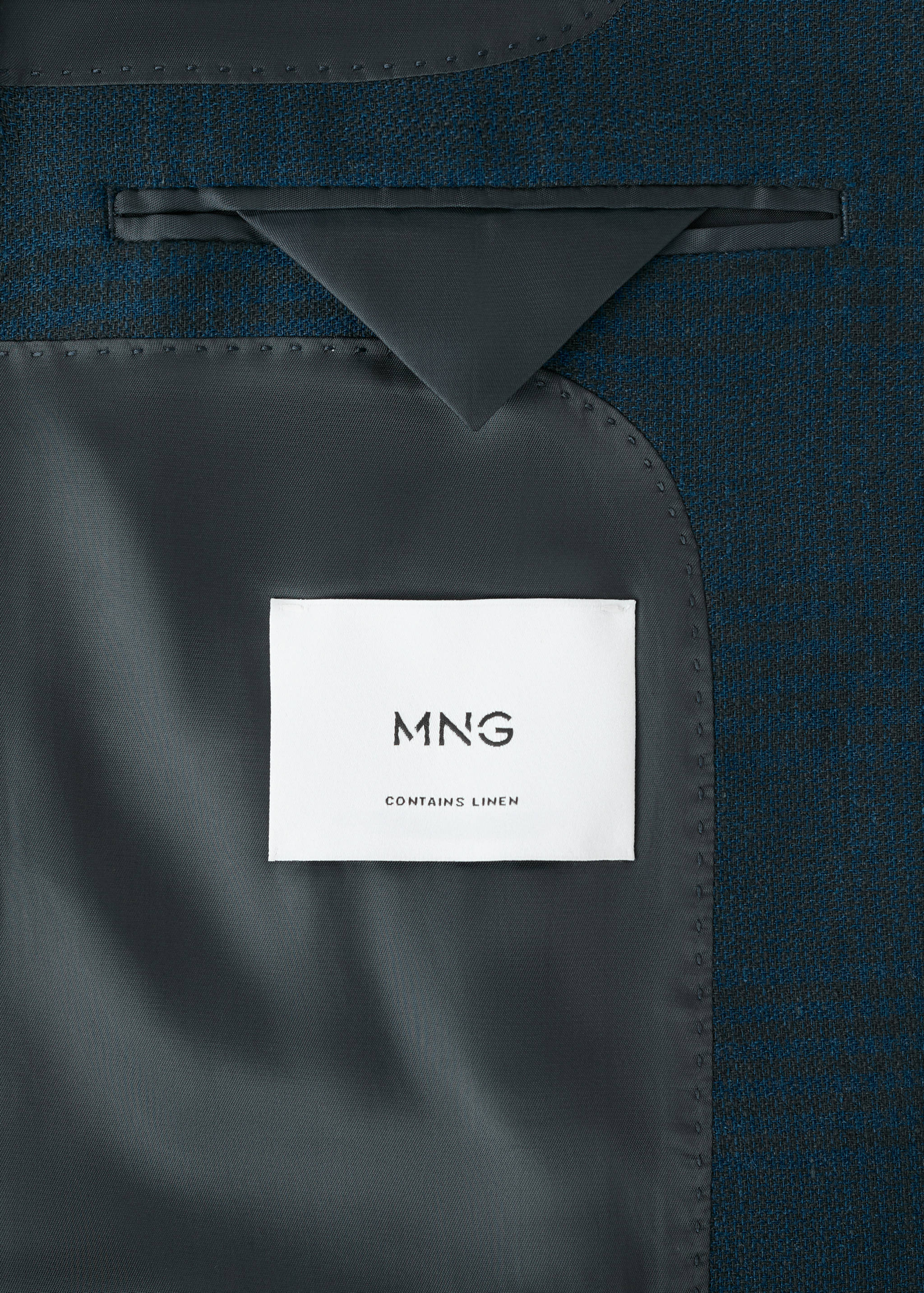 Slim fit linen-cotton striped blazer - Details of the article 0