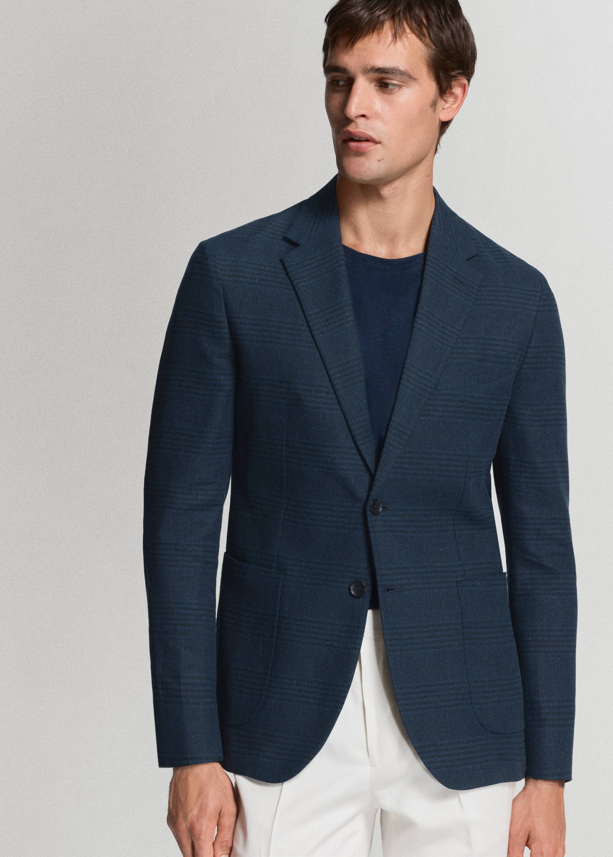 Americana slim fit lino algodón rayas - Detalle del artículo 3